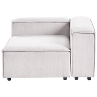 Divano componibile a 4 posti con gambe nere in velluto a coste bianco sporco lato destro Soggiorno moderno