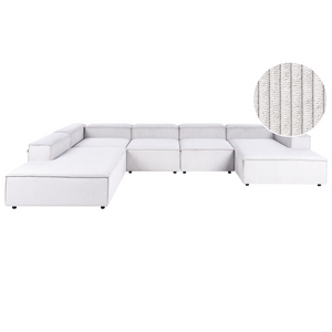 Divano modulare a 5 posti Rivestimento in velluto a coste bianco sporco lato destro Soggiorno moderno