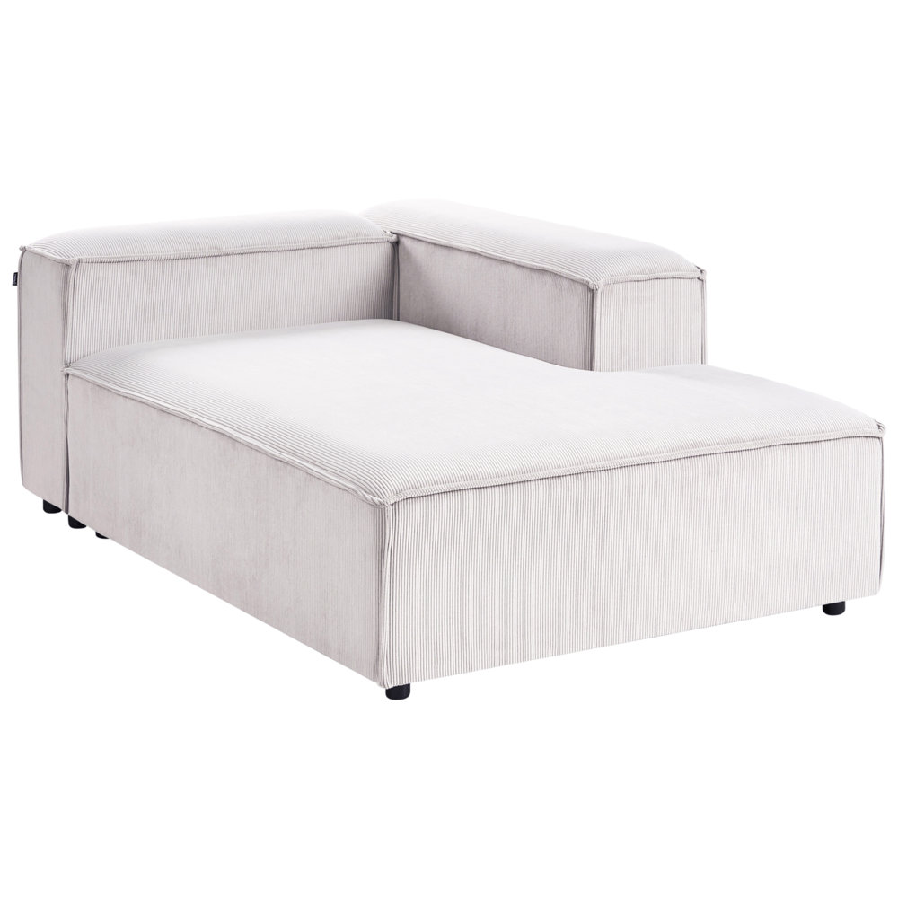 Divano modulare a 5 posti Rivestimento in velluto a coste bianco sporco lato destro Soggiorno moderno