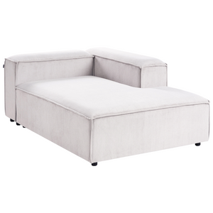 Divano modulare a 5 posti Rivestimento in velluto a coste bianco sporco lato destro Soggiorno moderno