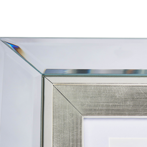 Cornice Multifoto Argento Vetro Specchiato 49 x 44 cm per 5 Foto 10 x 15 cm Collage Apertura