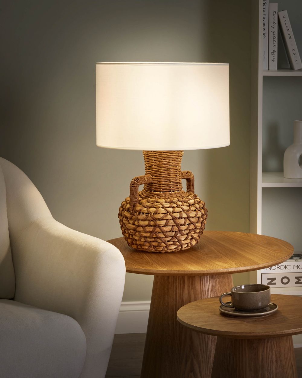 Lampada a sospensione intrecciata Corda di carta naturale Luce da comodino Camera da letto Soggiorno Stile Boho