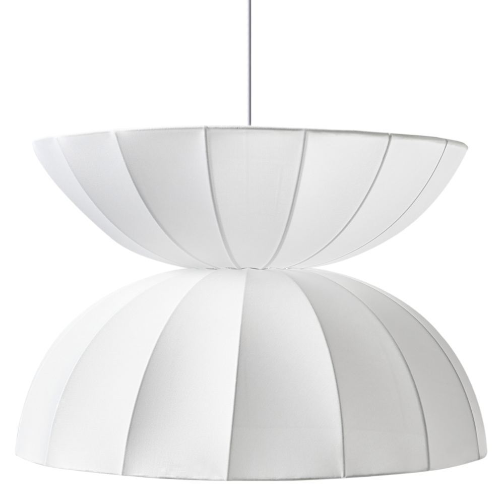 Lampada a sospensione in finta seta bianca Plafoniera Sala da pranzo Soggiorno Stile moderno