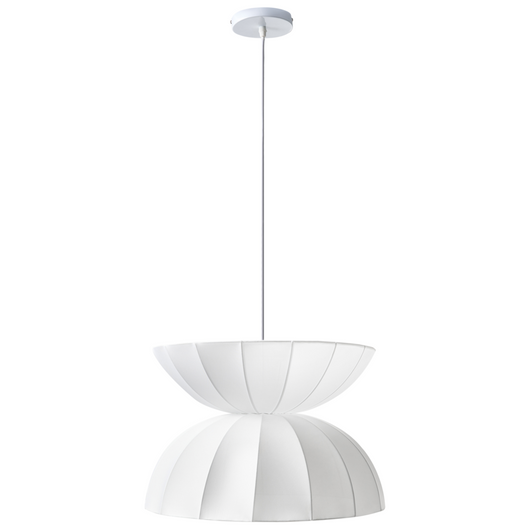 Lampada a sospensione in finta seta bianca Plafoniera Sala da pranzo Soggiorno Stile moderno