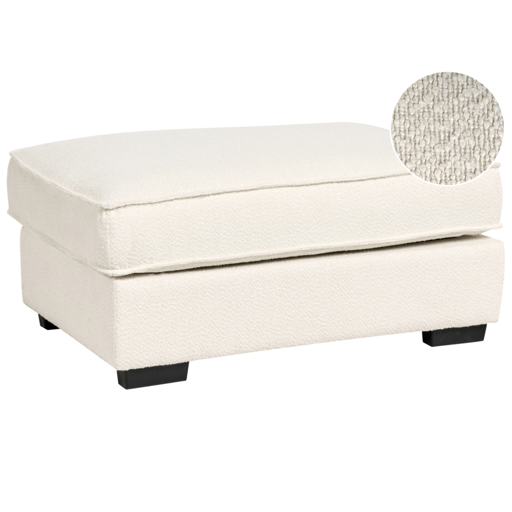 Pouf imbottito in bouclé moderno Elemento di divano Pouf rettangolare Poliestere imbottito Beige chiaro