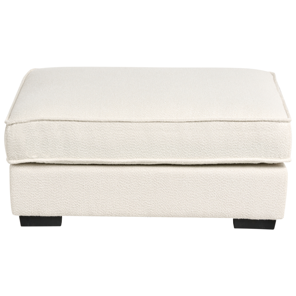 Pouf imbottito in bouclé moderno Elemento di divano Pouf rettangolare Poliestere imbottito Beige chiaro