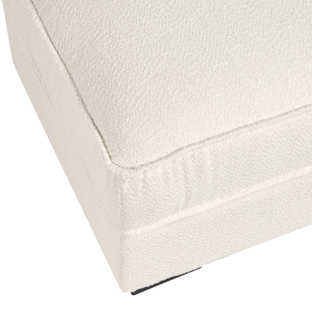 Pouf imbottito in bouclé moderno Elemento di divano Pouf rettangolare Poliestere imbottito Beige chiaro