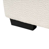 Pouf imbottito in bouclé moderno Elemento di divano Pouf rettangolare Poliestere imbottito Beige chiaro