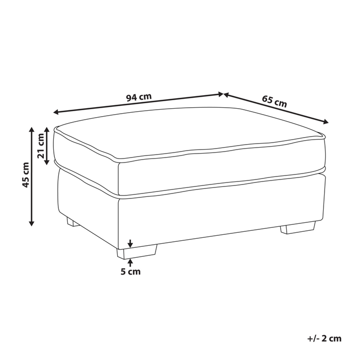 Pouf imbottito in bouclé moderno Elemento di divano Pouf rettangolare Poliestere imbottito Beige chiaro