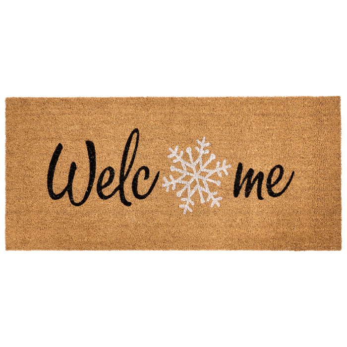 Zerbino in fibra di cocco naturale con fondo in gomma 55 x 120 cm Natale Natale Motivo festivo Antiscivolo