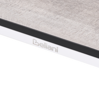 Tavolo da pranzo da giardino Piano in HPL grigio chiaro Telaio in alluminio bianco Resistente ai raggi UV all'acqua e alla ruggine Stile moderno del patio esterno