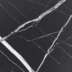 Tavolo da pranzo da giardino Piano in HPL marmo nero Telaio in alluminio bianco Resistente ai raggi UV all'acqua e alla ruggine Stile moderno del patio esterno