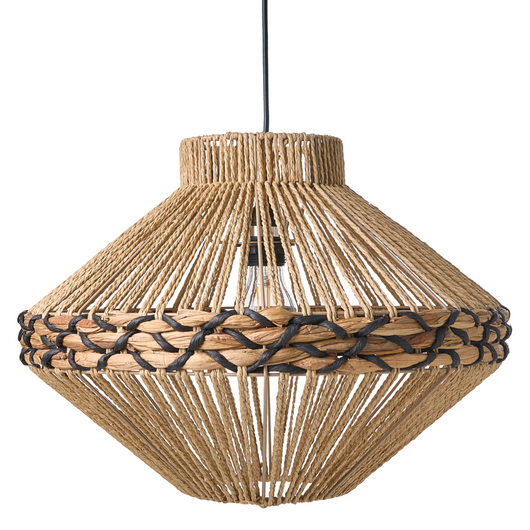 Lampada a sospensione Corda di carta naturale Plafoniera con paralume intrecciato Sala da pranzo Soggiorno Stile Boho