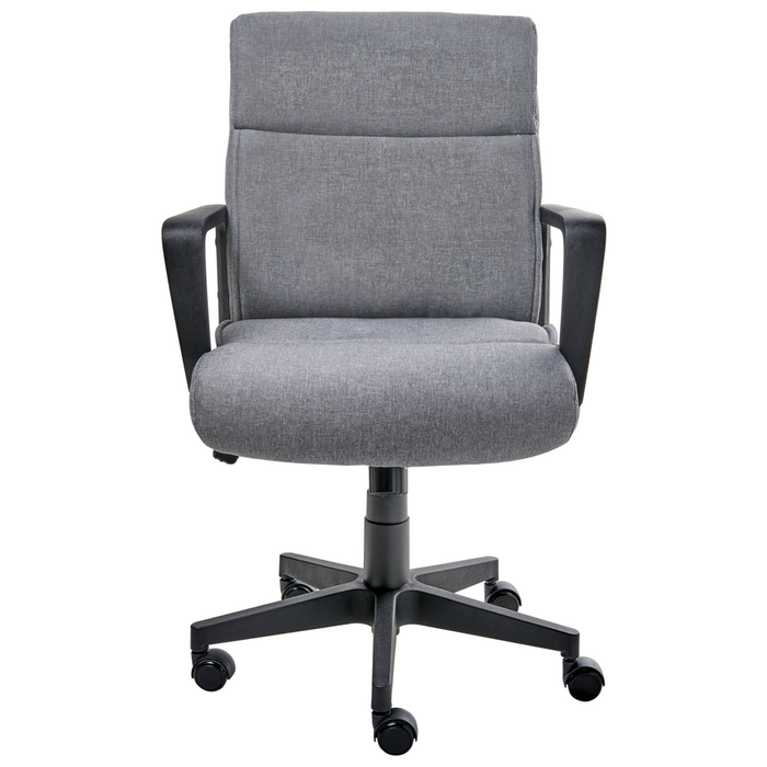 Sedia da ufficio in tessuto imbottito grigio Regolazione dell'altezza del sedile