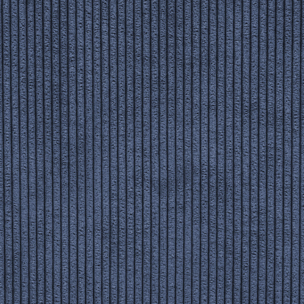 Ottomana imbottita in velluto a coste Blu scuro gambe nere Stile moderno