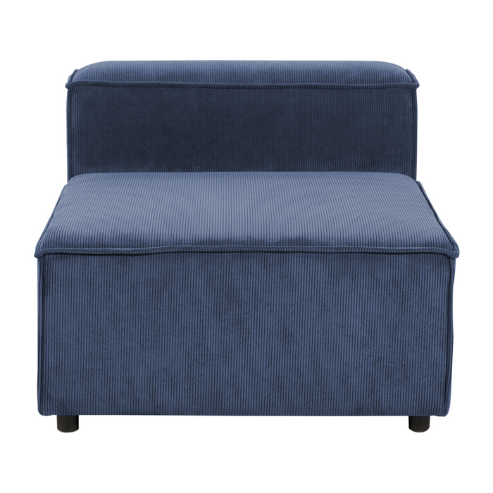 Sezione a 1 posto imbottita in velluto a coste Blu scuro Stile moderno