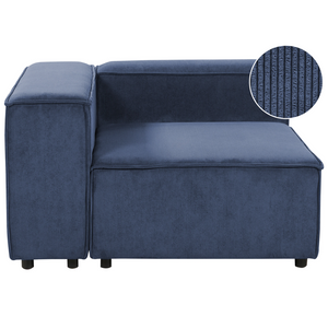 Modulo angolare 1 posto in velluto a coste blu scuro lato destro Soggiorno moderno