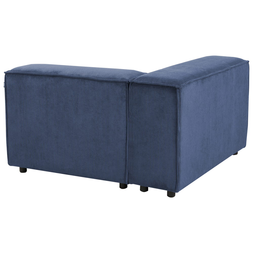 Modulo angolare 1 posto in velluto a coste blu scuro lato destro Soggiorno moderno