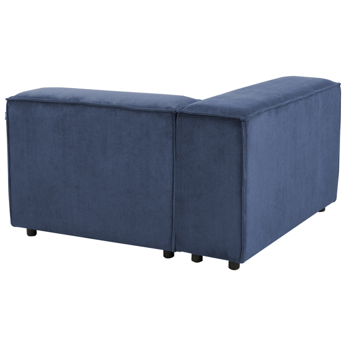 Modulo angolare 1 posto in velluto a coste blu scuro lato destro Soggiorno moderno