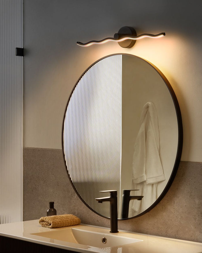 Lampada LED Immagine Lampada a specchio Metallo nero 55 cm Luce Camera da letto Soggiorno Bagno Lampada a specchio