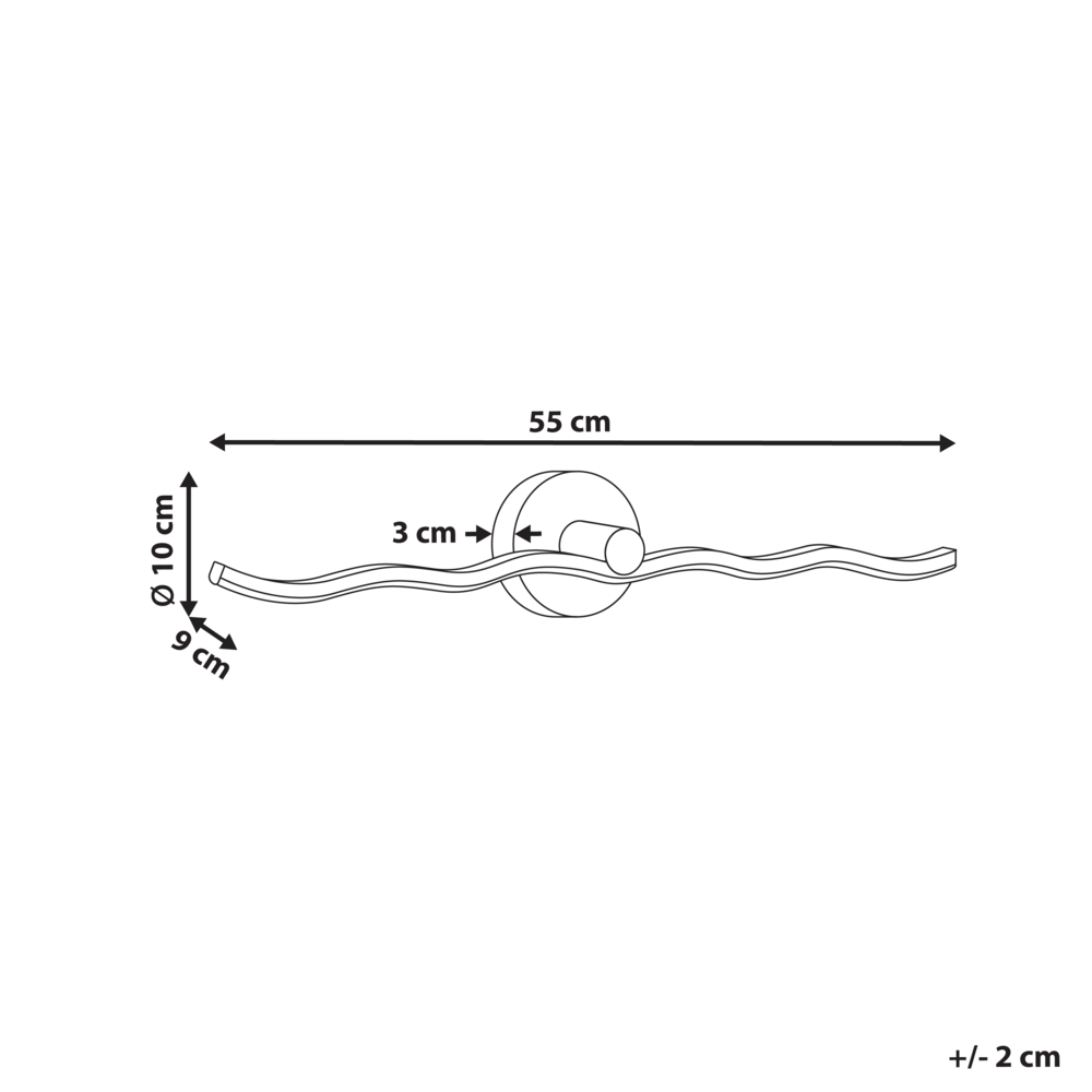 Lampada LED Immagine Lampada a specchio Metallo nero 55 cm Luce Camera da letto Soggiorno Bagno Lampada a specchio