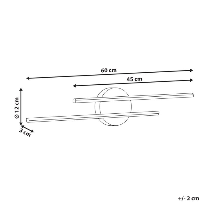 Lampada a LED per specchio/immagine Metallo nero Luce LED acrilica Lampada per specchio da bagno Design moderno e minimalista