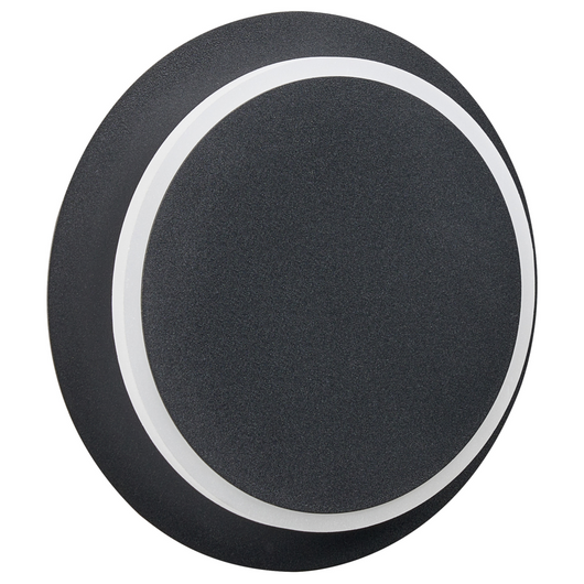 Set di 2 lampade da parete LED in metallo nero con paralume rotondo in acrilico verniciato a polvere in stile scandinavo.