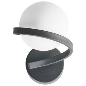 Lampada da parete Base in metallo nero Paralume in vetro Forma elegante Moderna Minimalista