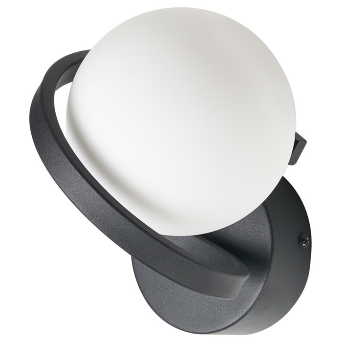 Lampada da parete Base in metallo nero Paralume in vetro Forma elegante Moderna Minimalista