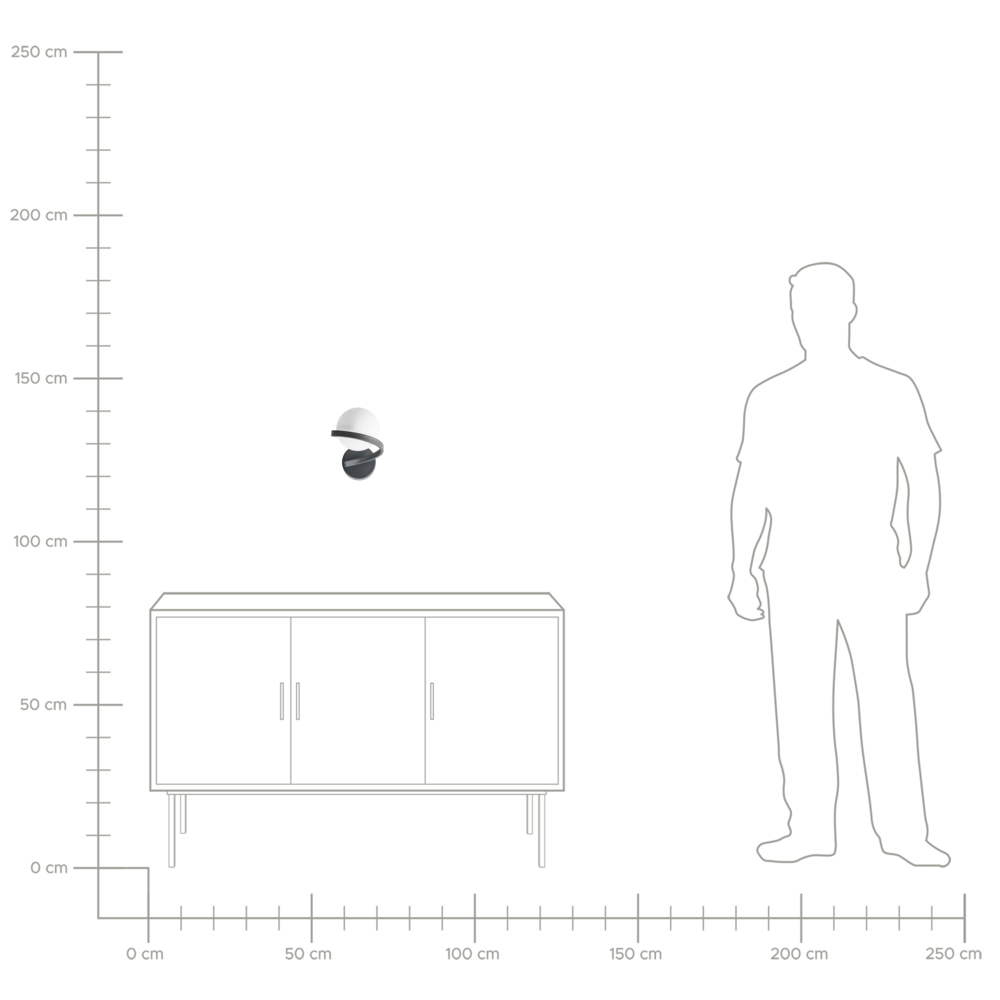 Lampada da parete Base in metallo nero Paralume in vetro Forma elegante Moderna Minimalista