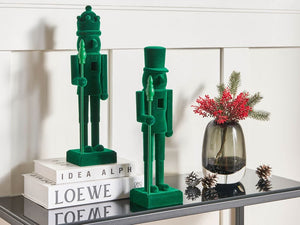 Set di 2 statuine Schiaccianoci in materiale sintetico decorazione natalizia verde