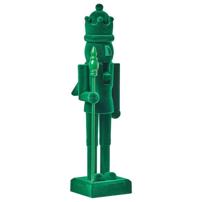 Set di 2 statuine Schiaccianoci in materiale sintetico decorazione natalizia verde