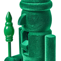 Set di 2 statuine Schiaccianoci in materiale sintetico decorazione natalizia verde