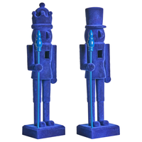 Set di 2 statuine Schiaccianoci in materiale sintetico decorazione natalizia blu