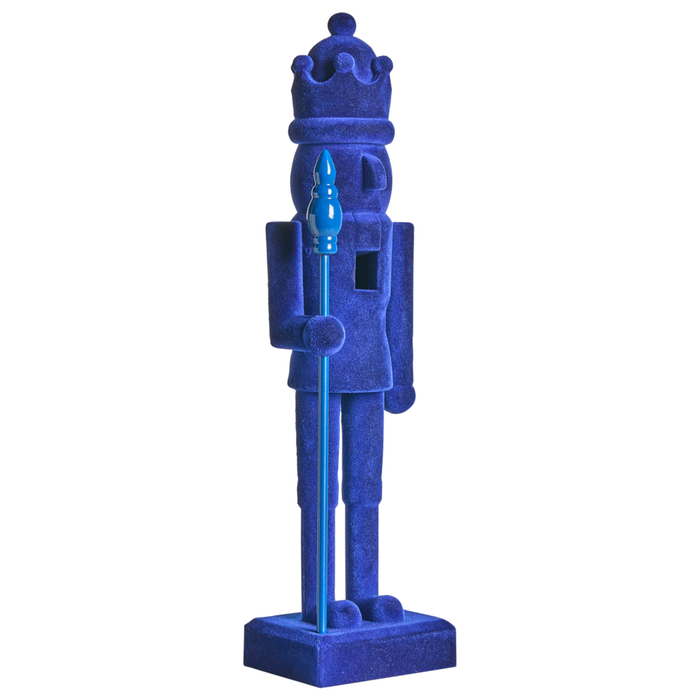 Set di 2 statuine Schiaccianoci in materiale sintetico decorazione natalizia blu