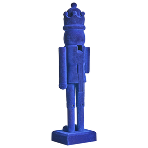 Set di 2 statuine Schiaccianoci in materiale sintetico decorazione natalizia blu