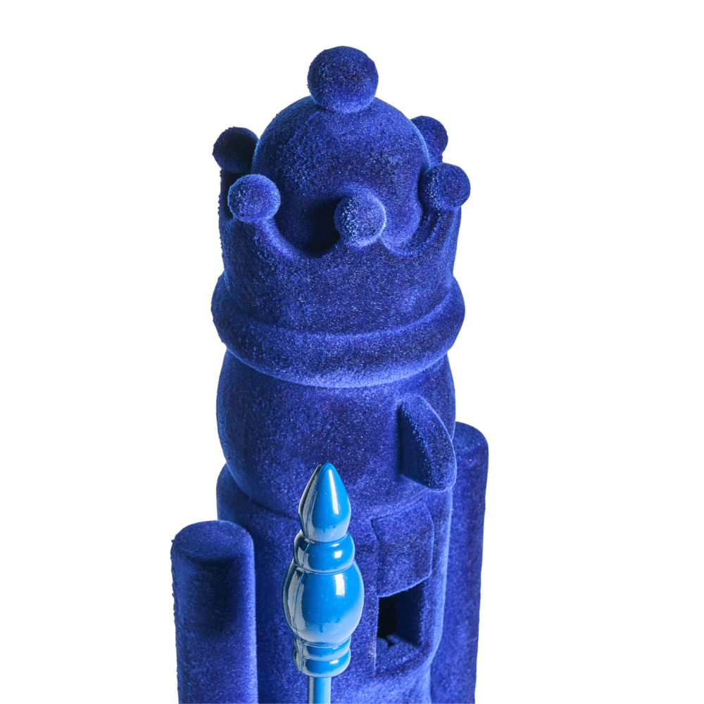 Set di 2 statuine Schiaccianoci in materiale sintetico decorazione natalizia blu
