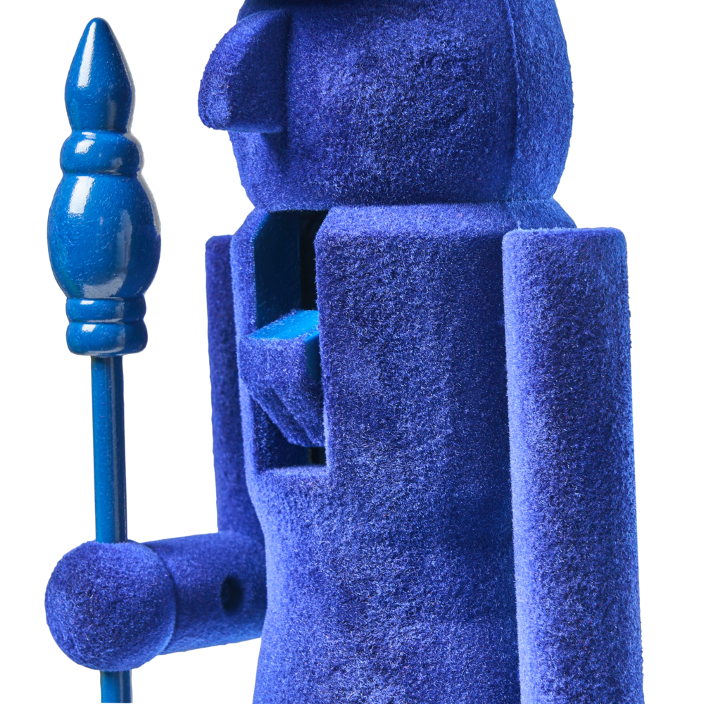 Set di 2 statuine Schiaccianoci in materiale sintetico decorazione natalizia blu