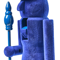 Set di 2 statuine Schiaccianoci in materiale sintetico decorazione natalizia blu