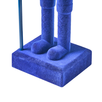 Set di 2 statuine Schiaccianoci in materiale sintetico decorazione natalizia blu