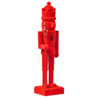 Set di 2 statuine Schiaccianoci in materiale sintetico decorazione natalizia Rosso