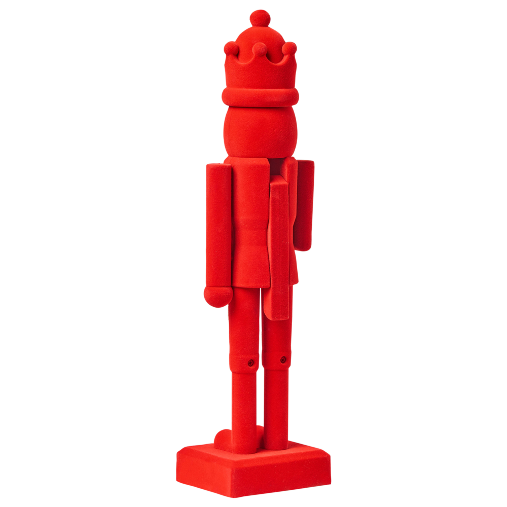 Set di 2 statuine Schiaccianoci in materiale sintetico decorazione natalizia Rosso