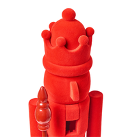 Set di 2 statuine Schiaccianoci in materiale sintetico decorazione natalizia Rosso