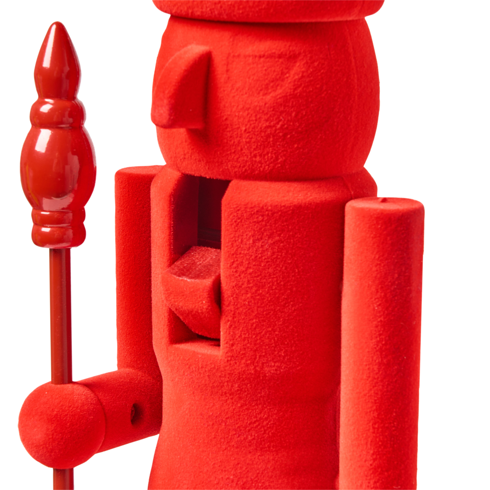 Set di 2 statuine Schiaccianoci in materiale sintetico decorazione natalizia Rosso