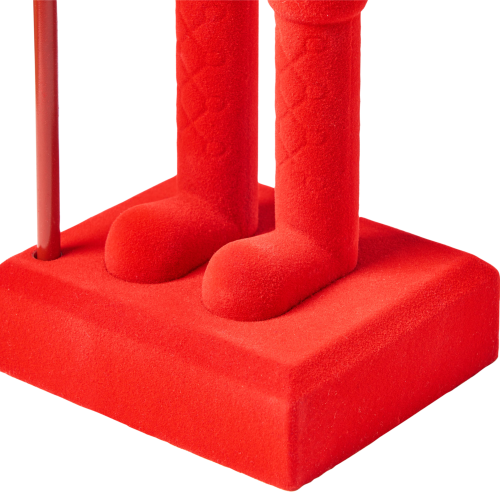 Set di 2 statuine Schiaccianoci in materiale sintetico decorazione natalizia Rosso