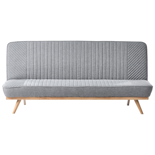 Divano letto Grigio Scuro Rivestimento in tessuto Gambe in metallo 2 posti Seduta con schienale imbottito Design moderno Senza braccioli