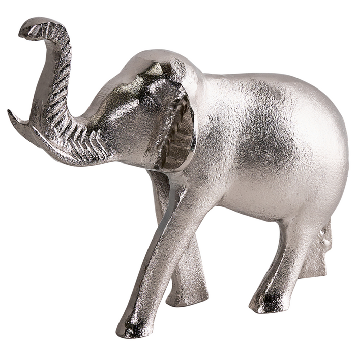 Figura decorativa Elefante animale in metallo argento per la visualizzazione di ornamento decorativo