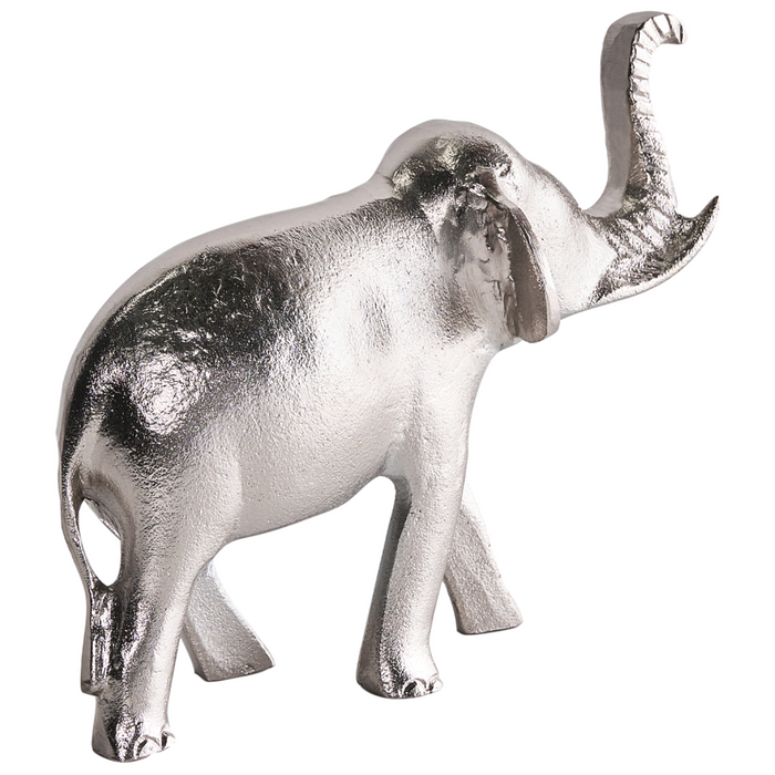 Figura decorativa Elefante animale in metallo argento per la visualizzazione di ornamento decorativo
