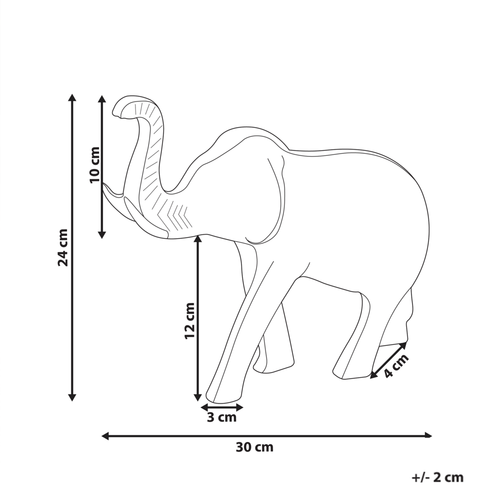 Figura decorativa Elefante animale in metallo argento per la visualizzazione di ornamento decorativo