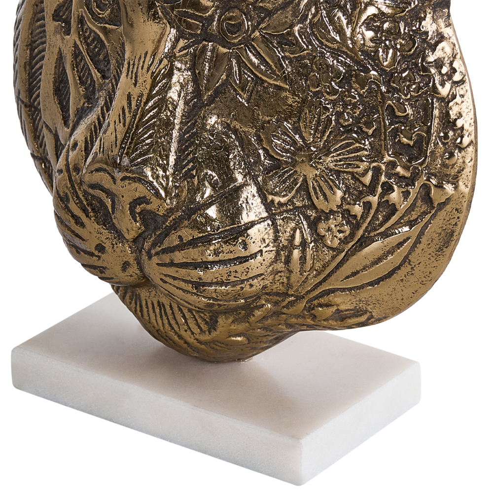 Figura decorativa in metallo dorato a forma di faccia di tigre Ornamento per la visualizzazione di ornamento decorativo